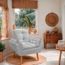Ver imagem 6 de Cadeira Poltrona Opala para Sala Opala Recepção Quarto Confortável Reforçada Premium:cinza Claro