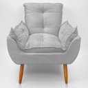 Ver imagem 1 de Cadeira Poltrona Opala para Sala Opala Recepção Quarto Confortável Reforçada Premium:cinza Claro