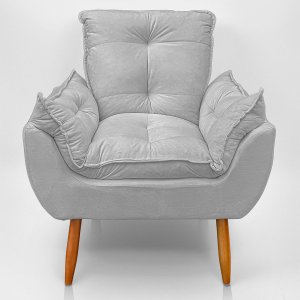 Cadeira Poltrona Opala para Sala Opala Recepção Quarto Confortável Reforçada Premium:cinza Claro
