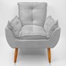 Cadeira Poltrona Opala para Sala Opala Recepção Quarto Confortável Reforçada Premium:cinza Claro - 1