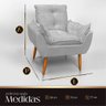 Cadeira Poltrona Opala para Sala Opala Recepção Quarto Confortável Reforçada Premium:cinza Claro - 7