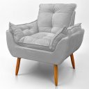 Ver imagem 3 de Cadeira Poltrona Opala para Sala Opala Recepção Quarto Confortável Reforçada Premium:cinza Claro