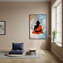 Ver imagem 2 de Quadro Decorativo Silhueta Buda Meditando - 70x50cm:moldura Preta