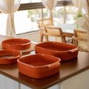 Ver imagem 2 de Jogo 2 Travessas Grandes em Porcelana Germer Assar e Servir Retangular 4,9l e Oval 2,9l Laranja