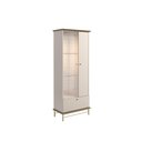 Ver imagem 2 de Cristaleira Império Led e Espelho Mdf 25mm Vidro 4mm Soft Close Design Moderno Lukaliam Off/dourado