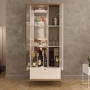 Ver imagem 3 de Cristaleira Império Led e Espelho Mdf 25mm Vidro 4mm Soft Close Design Moderno Lukaliam Off/dourado