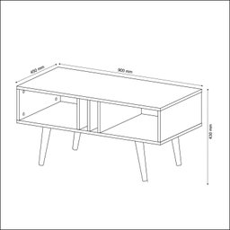 Mesa de Centro 2 Nichos Pés Palito Mc2226 - 4