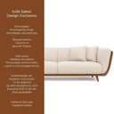 Ver imagem 3 de Sofá Salezi 2 Lugares Fixo 200cm Caramelo Courino e Boucle Suave Off White