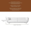 Ver imagem 2 de Sofá Salezi 2 Lugares Fixo 200cm Caramelo Courino e Boucle Suave Off White