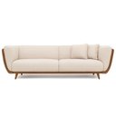 Ver imagem 1 de Sofá Salezi 2 Lugares Fixo 200cm Caramelo Courino e Boucle Suave Off White