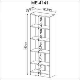 Estante 59,6cmx160cm 4 Prateleiras ME4141 - 3