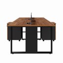 Ver imagem 5 de Mesa Dupla 2,40m P/ 4 Pessoas C/ 2 Gav. e Divisória Nogal F5 Cor:nogal com Preto