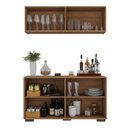 Ver imagem 4 de Kit Bar Armário Aéreo e Aparador 4 Portas Multimóveis Mp1087 Rustic/preto