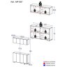 Kit Bar Armário Aéreo e Aparador 4 Portas Multimóveis Mp1087 Rustic/preto - 3