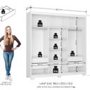 Ver imagem 4 de Guarda Roupa Casal Confort 3 Portas de Correr 4 Gavetas Branco/Absoluto