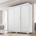 Ver imagem 1 de Guarda Roupa Casal Confort 3 Portas de Correr 4 Gavetas Branco/Absoluto