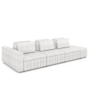 Ver imagem 1 de Sofá Ilha e Puff Sala Living 395cm Siesta M22 Bouclê Branco - Mpozenato