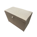 Ver imagem 1 de Puff Baú Estofado Retangular C/ Pistão Á Gás em Linho - Bege Escuro