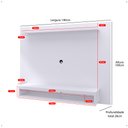 Ver imagem 7 de Painel Suspenso Nairóbi Prateleira Superior Nicho Tv até 48 Polegadas Sala Estar Quarto - Branco
