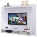 Ver imagem 1 de Painel Suspenso Nairóbi Prateleira Superior Nicho Tv até 48 Polegadas Sala Estar Quarto - Branco