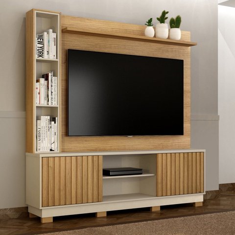 Estante para TV e Home Theater Ripado para TV até 65 Polegadas 190CMX195CM Montenegro Marrom