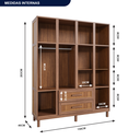 Ver imagem 5 de Guarda-Roupa Casal com Espelho 10 Portas 2 Gavetas Maceió Bege/Ypê