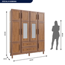 Ver imagem 4 de Guarda-Roupa Casal com Espelho 10 Portas 2 Gavetas Maceió Bege/Ypê