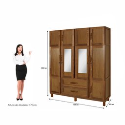 Guarda-roupa Casal com Espelho 10 Portas 2 Gavetas Maceió - 5