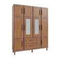 Ver imagem 3 de Guarda-Roupa Casal com Espelho 10 Portas 2 Gavetas Maceió Bege/Ypê