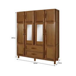 Guarda-roupa Casal com Espelho 10 Portas 2 Gavetas Maceió - 4
