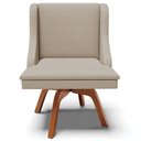 Ver imagem 7 de Kit 6 Cadeiras Decorativas Sala de Jantar Pés Palito de Madeira Firenze PU Bege/Natural G19 - Gran B
