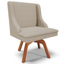 Ver mais imagens de Kit 6 Cadeiras Decorativas Sala de Jantar Pés Palito de Madeira Firenze PU Bege/Natural G19 - Gran B