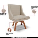 Ver imagem 4 de Kit 6 Cadeiras Decorativas Sala de Jantar Pés Palito de Madeira Firenze PU Bege/Natural G19 - Gran B