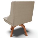Ver imagem 6 de Kit 6 Cadeiras Decorativas Sala de Jantar Pés Palito de Madeira Firenze PU Bege/Natural G19 - Gran B