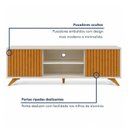 Ver imagem 3 de Rack Ripado para TV até 65 Polegadas MDF 200cm Pés em Madeira Maciça 2 Portas com Deslizantes Manaus