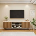 Ver imagem 2 de Rack para TV até 65 Polegadas  2 Portas Com Ripado Deslizantes Manaus  