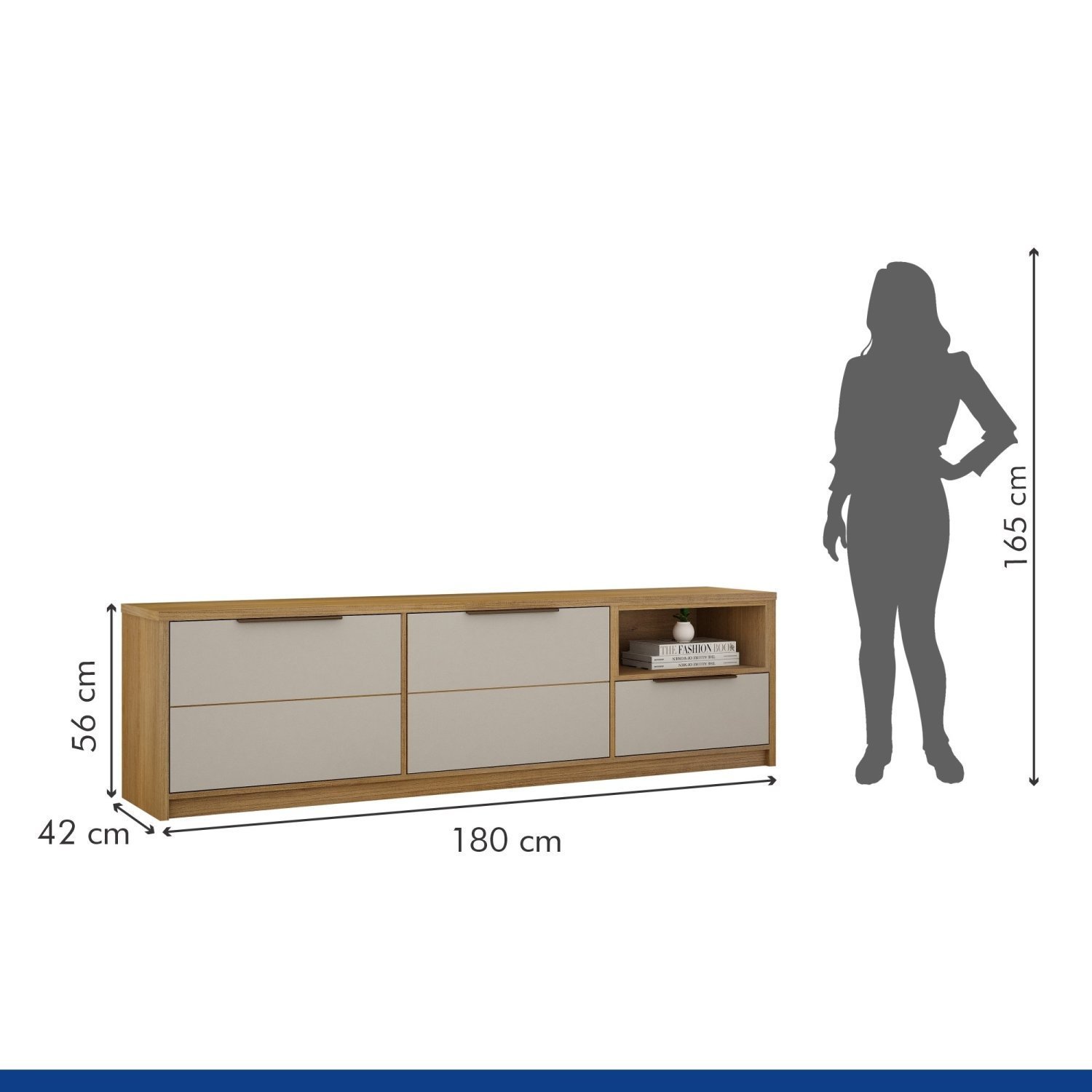 Rack Bancada 180cm 2 Portas 1 Gaveta Genova - 3