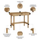 Ver imagem 3 de Mesa Escrivaninha 100cm 1 Gaveta Pé Madeira Luara Hanover A10 - Mpozenato