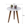 Conjunto Retrô Mesa Lateral e Apoio Pé Palito Tampo Offwhite Branco - 2