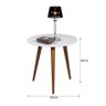Conjunto Retrô Mesa Lateral e Apoio Pé Palito Tampo Offwhite Branco - 3