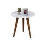 Conjunto Retrô Mesa Lateral e Apoio Pé Palito Tampo Offwhite Branco - 5