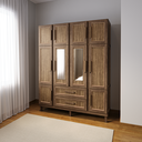 Ver imagem 1 de Guarda-Roupa Casal com Espelho 10 Portas 2 Gavetas Maceió Marrom/Imbuia