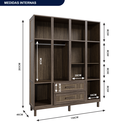 Ver imagem 4 de Guarda-Roupa Casal com Espelho 10 Portas 2 Gavetas Maceió Marrom/Imbuia