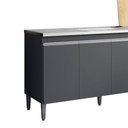 Ver imagem 3 de Balcão Gabinete de Pia para Cozinha sem Tampo 160cm 3 Portas Andréia Cinza Fosco- Mabe Magazine