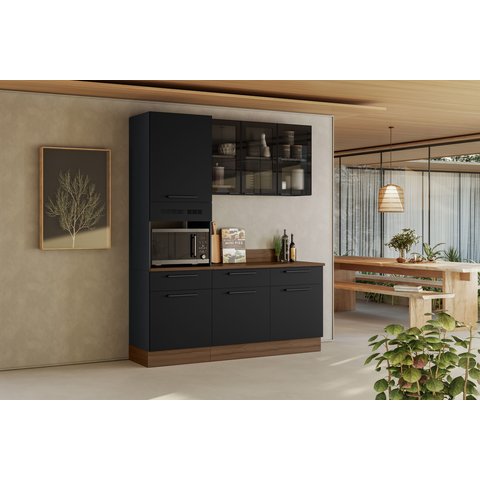 Conjunto Cozinha em Aço Exclusive Itatiaia 3 Peças Espaço Forno:grafite/preto