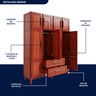 Guarda-roupa Casal com Espelho 10 Portas 2 Gavetas Maceió - 7
