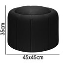 Ver imagem 4 de Puff Redondo Orgânico Resistente Flora 45x45 Bouclê - Sofa Store:bouclê Preto