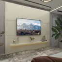 Ver imagem 7 de Painel para TV até 90 Polegadas 100% MDF com LED 219CMX195CM 1 Prateleira Royal Branco