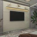 Ver imagem 1 de Painel para TV até 90 Polegadas 100% MDF com LED 219CMX195CM 1 Prateleira Royal Branco