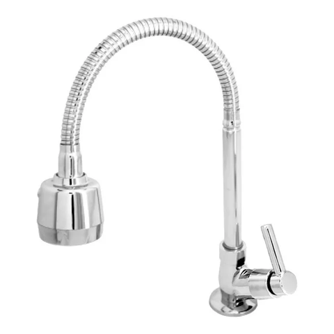 Torneira Para Cozinha Parede Bica Movel Flex Romar Cromada